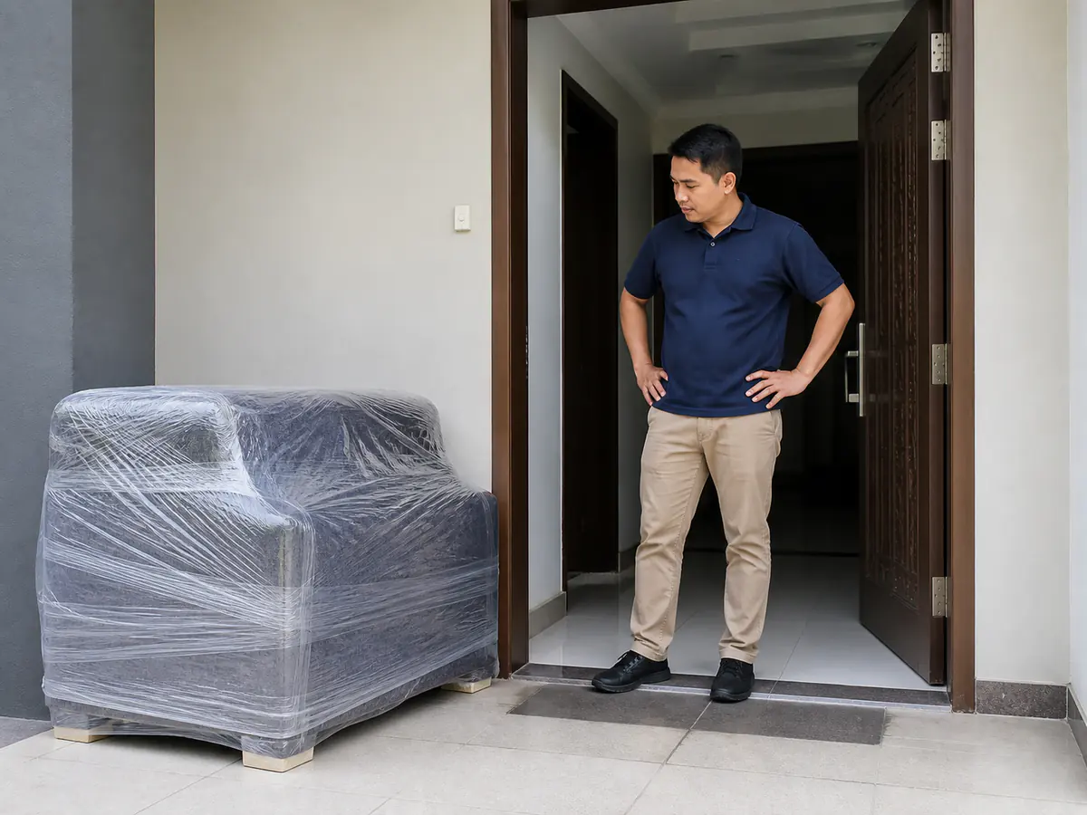 Pemerhatian laluan melalui pintu di titik pengambilan